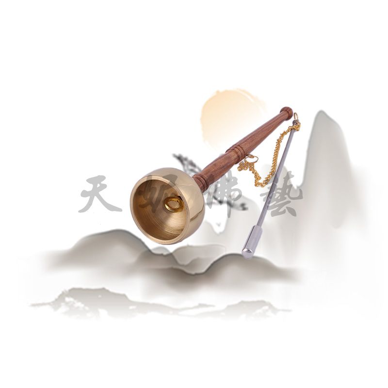The wooden long-handled guiding chime and the copper chime for chanting and assisting in the recitation of the Buddha's name are ritual implements Application Scenario