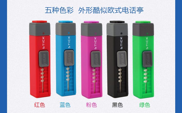 Spanish MILAN Milan 2-in-1 eraser Pencil sharpener push-type pen-shaped stick eraser 4702116 detail image 6