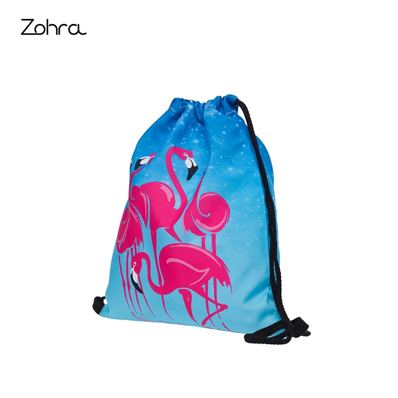 Zohra's New Amazon 3D Digital Printing Bouquet Pocket Shopping Storage Drawstring Bag Customized In Europe And The United States undefined