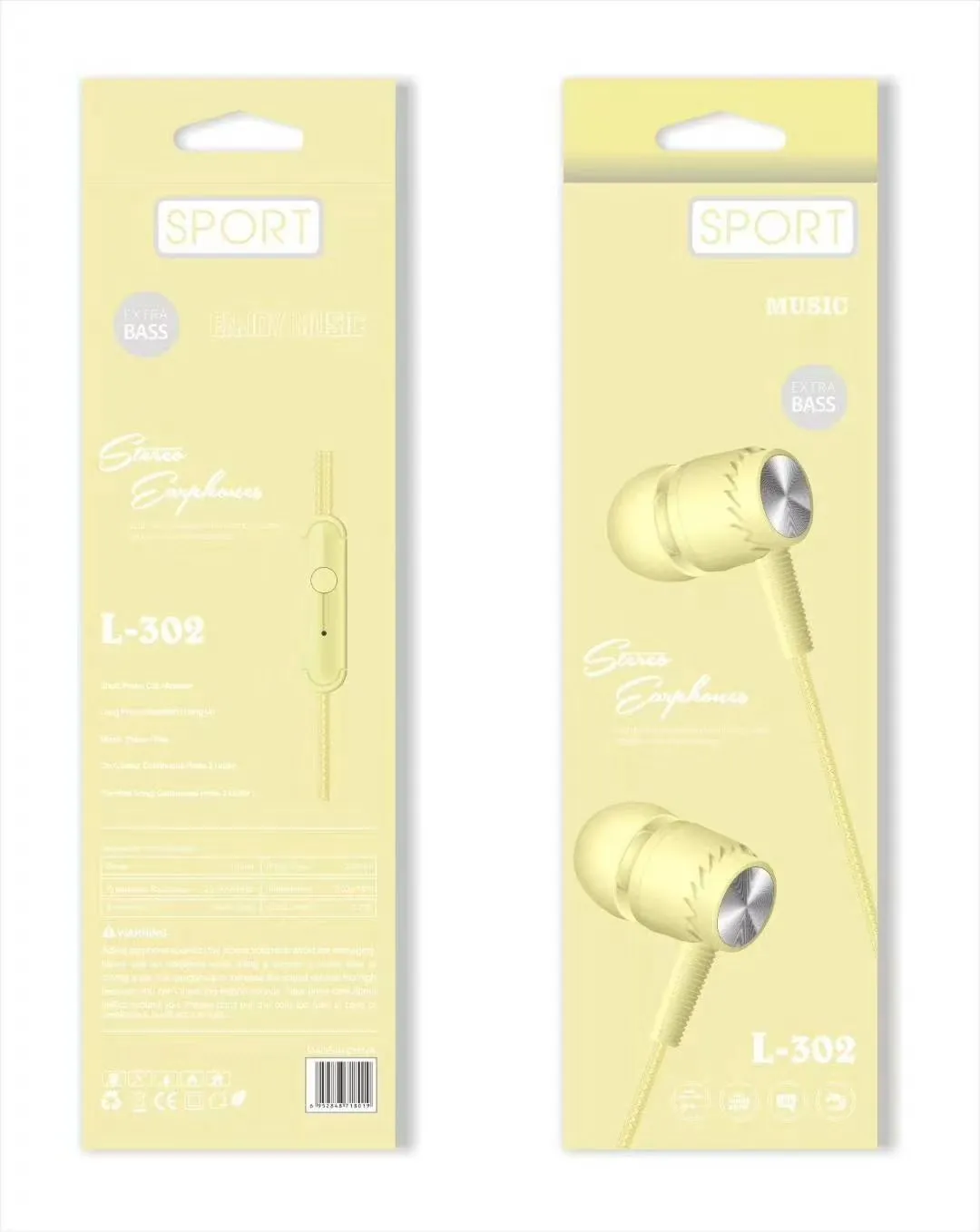 L-302 Sogo headphones, mobile phone headphones, in-ear headsets, earbuds with microphone detail image 6
