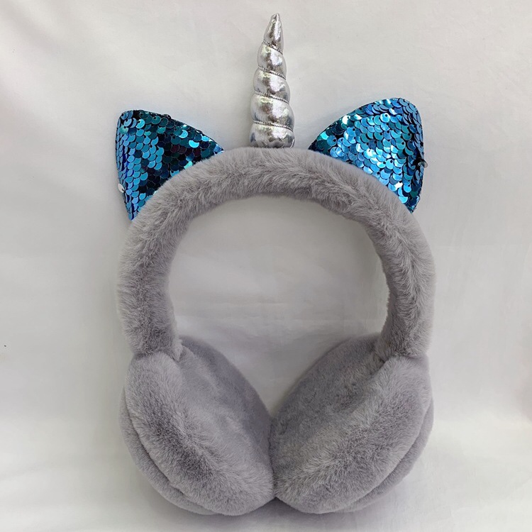 【唐卡】厂家直销头戴独角兽毛绒耳机保暖音乐可爱礼品时尚耳机可代发详情图8