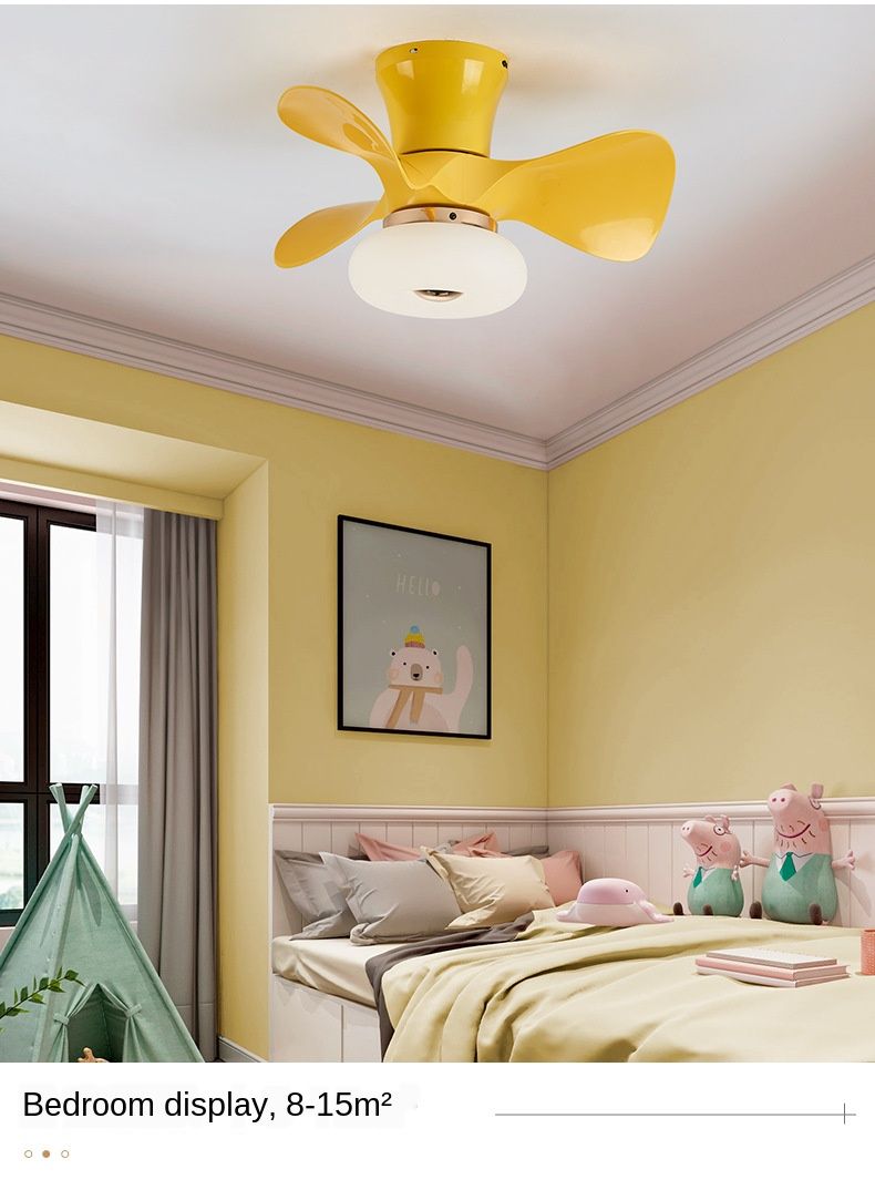 北欧客厅灯儿童风扇灯卧室现代简约餐厅吊扇灯LED马卡龙电扇灯详情图4