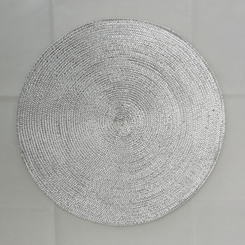 Hot-Selling Environmental Protection Round Pp Gold Wire Woven Placemat Hotel Western Restaurant Thickened Insulation Woven Table Mat Bowl Mat details Picture