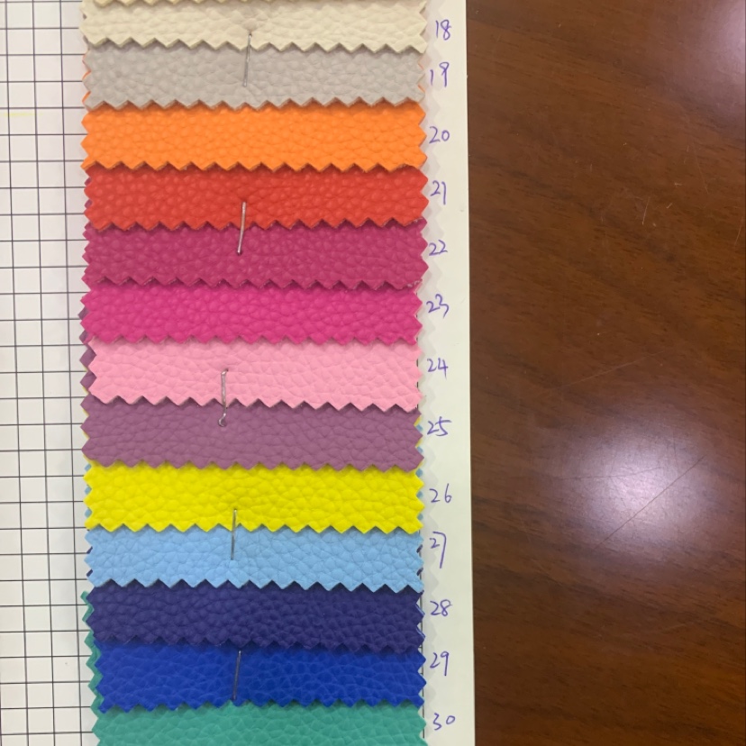 厂家直销热销新款皮革大量现货高中低档箱包沙发鞋材面料环保荔枝 19-30产品图