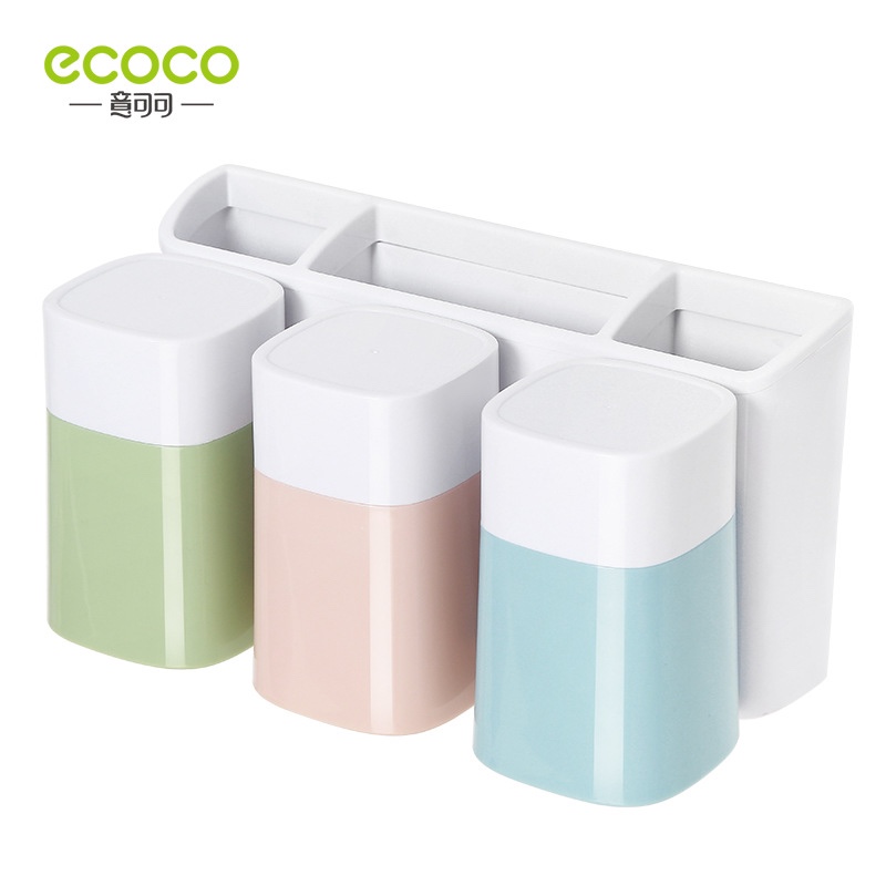 Happy Home Toiletry Set Toothbrush Holder Mouthwash Cup Set Wall Hanging Toiletry Storage Box details Picture