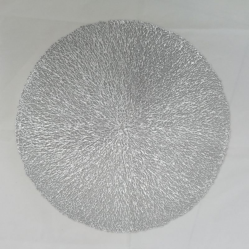 Simple Solid Color European Circular Pvc Hollow Hot Stamping Placemat Hotel Heat Insulation Non-Slip Coffee Coaster Steak Tray Mat Item Picture