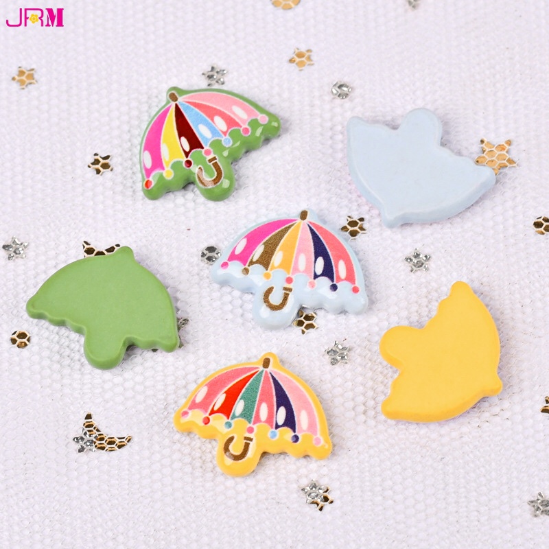 新款春天色系小号卡通雨伞树脂配件少女儿童头饰发饰创意手工材料