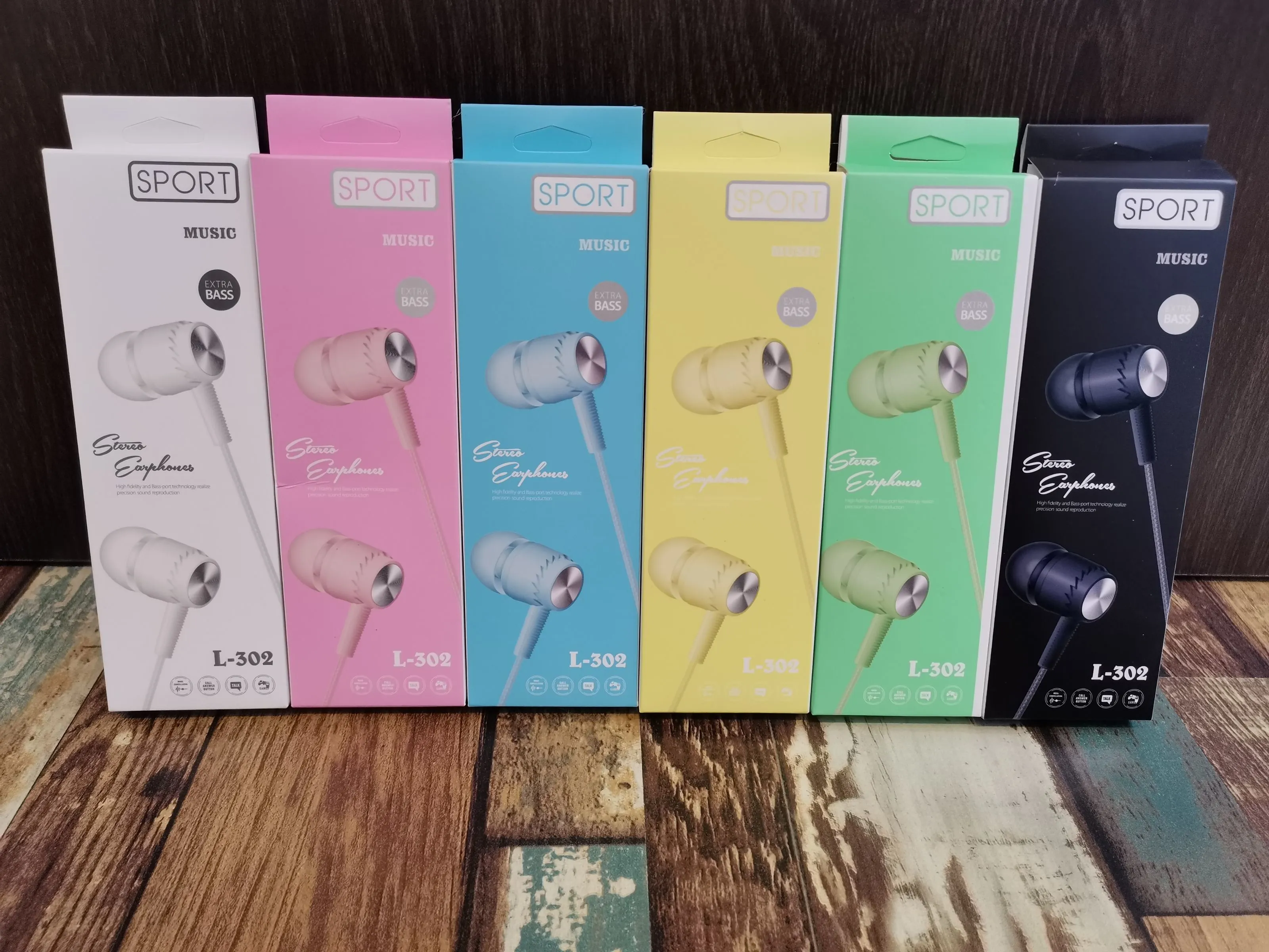 L-302 Sogo headphones, mobile phone headphones, in-ear headsets, earbuds with microphone detail image 1