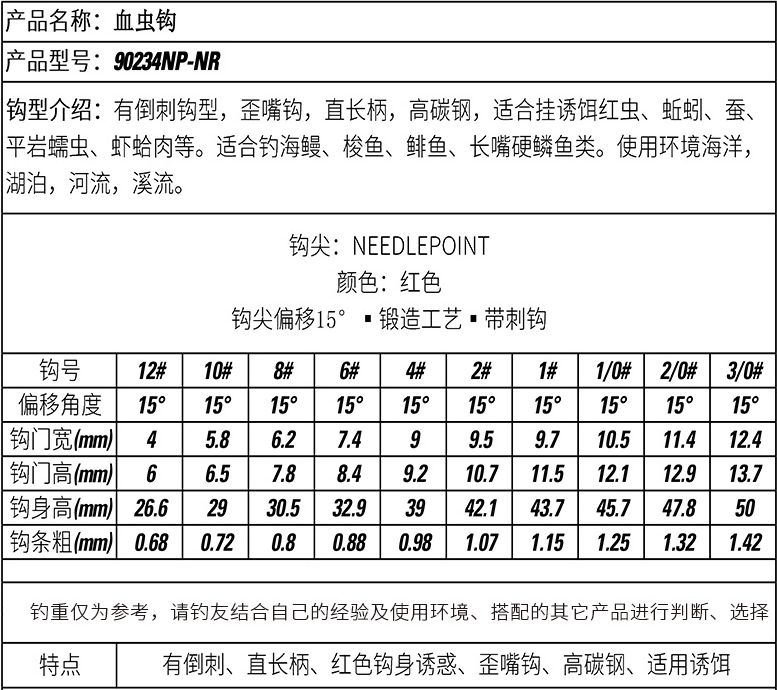 Mustad慕斯达正品挪威钩血虫钩钩血虫钩直柄长柄活饵钩详情图2