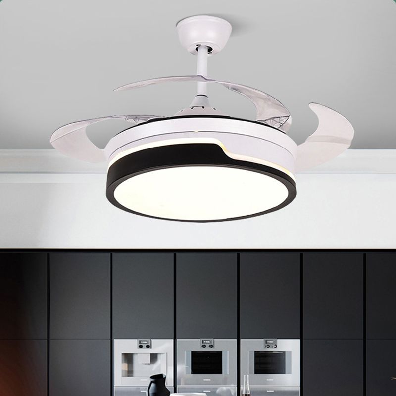 隐形吊扇灯新款led北欧餐厅吊灯简约时尚卧室灯带电风扇灯具批发细节图