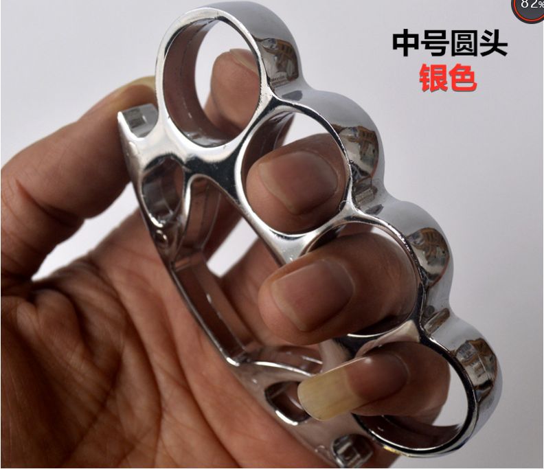 D8合金加厚圆头铁手扣拳扣指虎拳套铁四指合法防身武器