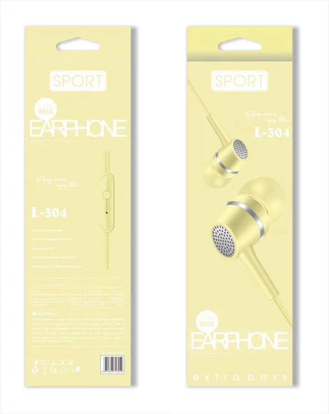 L-304 Sogo headphones, mobile phone headphones, in-ear headsets, earbuds with microphone detail image 3
