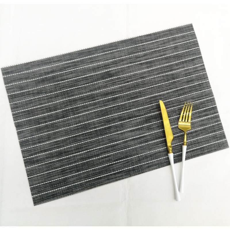 Texlin Woven Placemat Solid Color Striped Pvc Placemat Hotel Thickened Non-Slip Western Placemat Cup Bowl Mat In Stock undefined