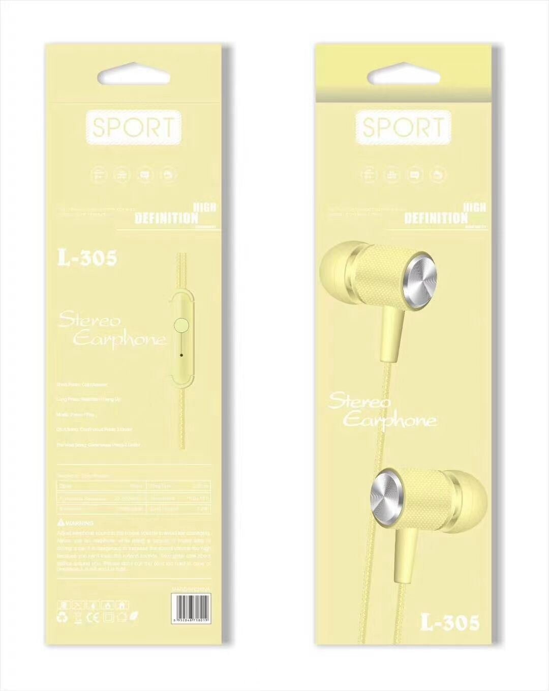 L-305 Sogo headphones, mobile phone headphones, in-ear headsets, earbuds with microphone detail image 6