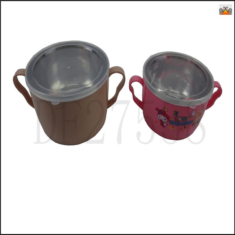 DF99013 Single/double ear cup with clear cover Nordic stainless steel noodle bowl with cover Soup bowl Lunch box bento box DF TRADING HOUSE