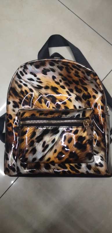 Leopard print schoolbag backpack