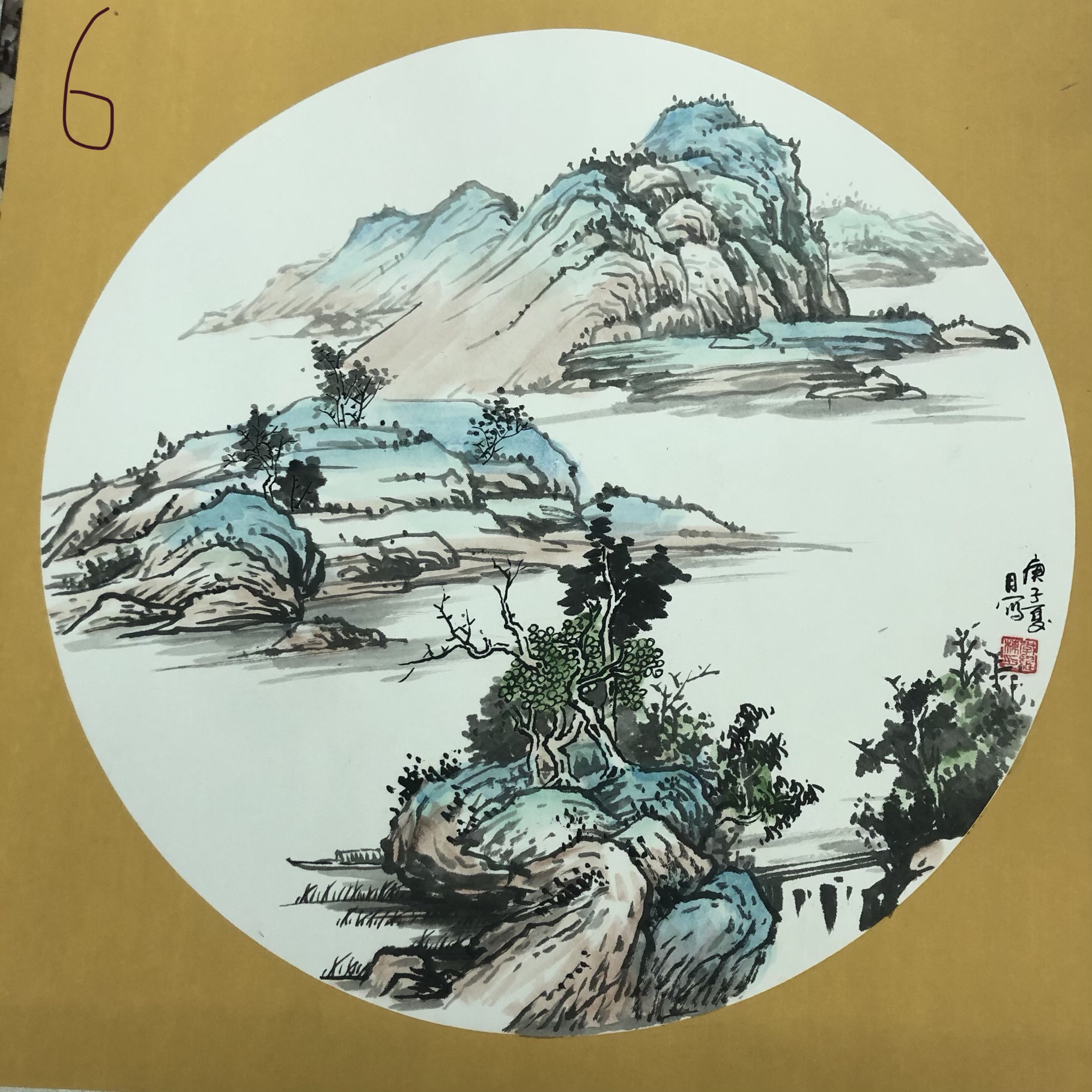 Round Chinese Painting Decorative Painting Li Weidong Pure Hand-Painted Chinese Painting undefined