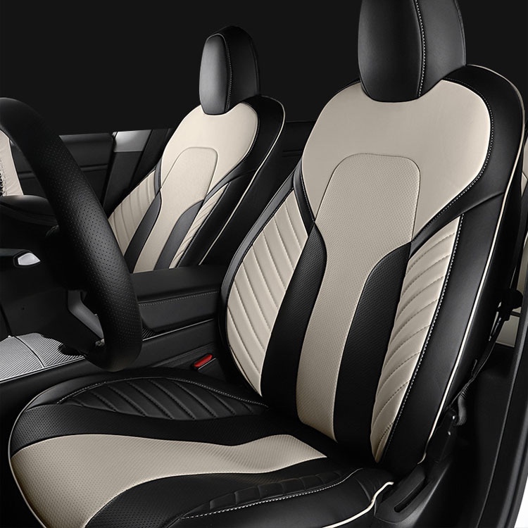 Factory direct sales: 360-degree fully enclosed car seat cushion, all-season universal, wear-resistant and dirt-resistant leather car seat cover, off-white