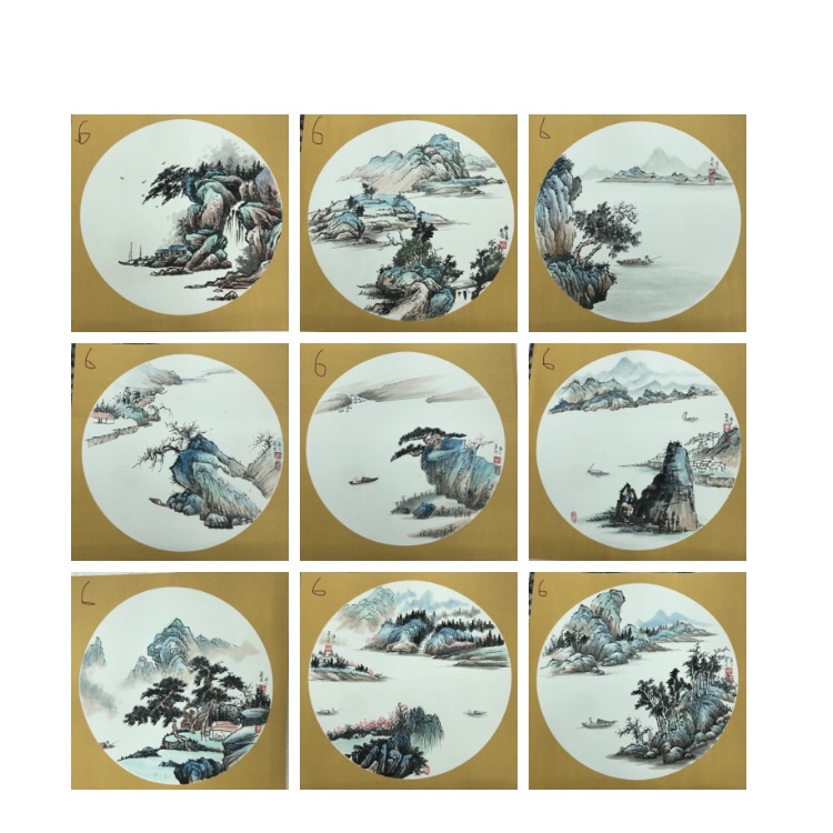 Round Chinese Painting Decorative Painting Li Weidong Pure Hand-Painted Chinese Painting