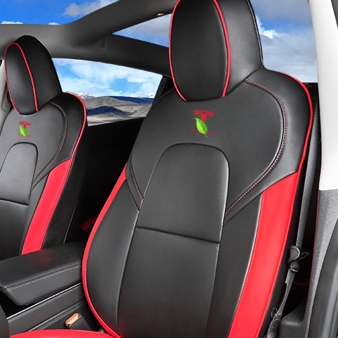 Factory direct sales of 360-degree fully enclosed car seat cushions, all-season universal, wear-resistant and dirt-resistant leather car seat covers in red and black