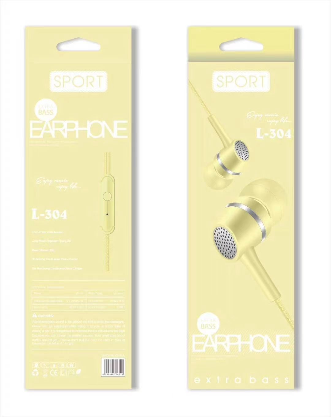 L-304 Sogo headphones, mobile phone headphones, in-ear headsets, earbuds with microphone Item Picture