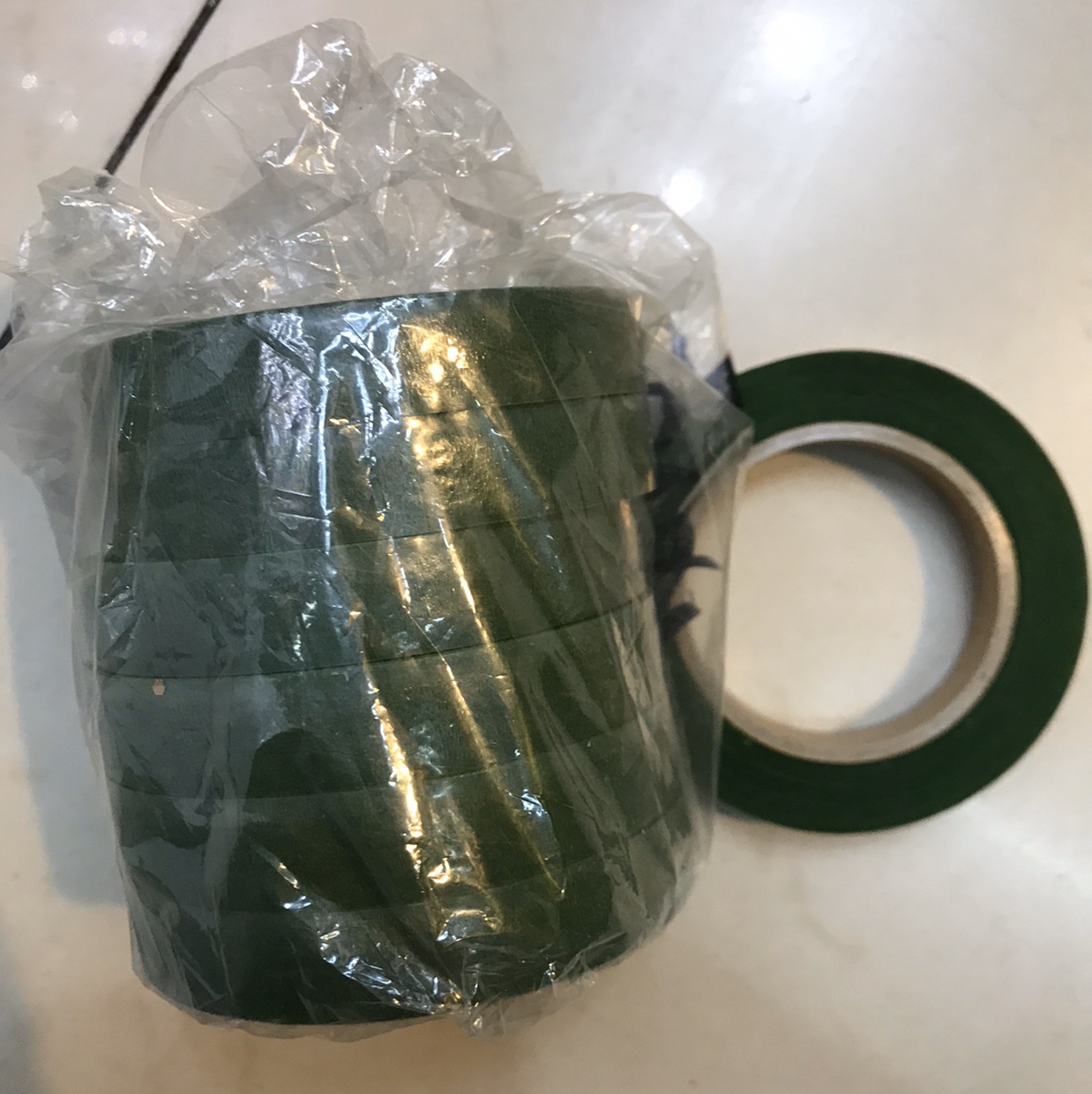 胶带花艺胶带绿色浅绿褐色胶布丝网手工花diy制作纸胶带包装材料2号