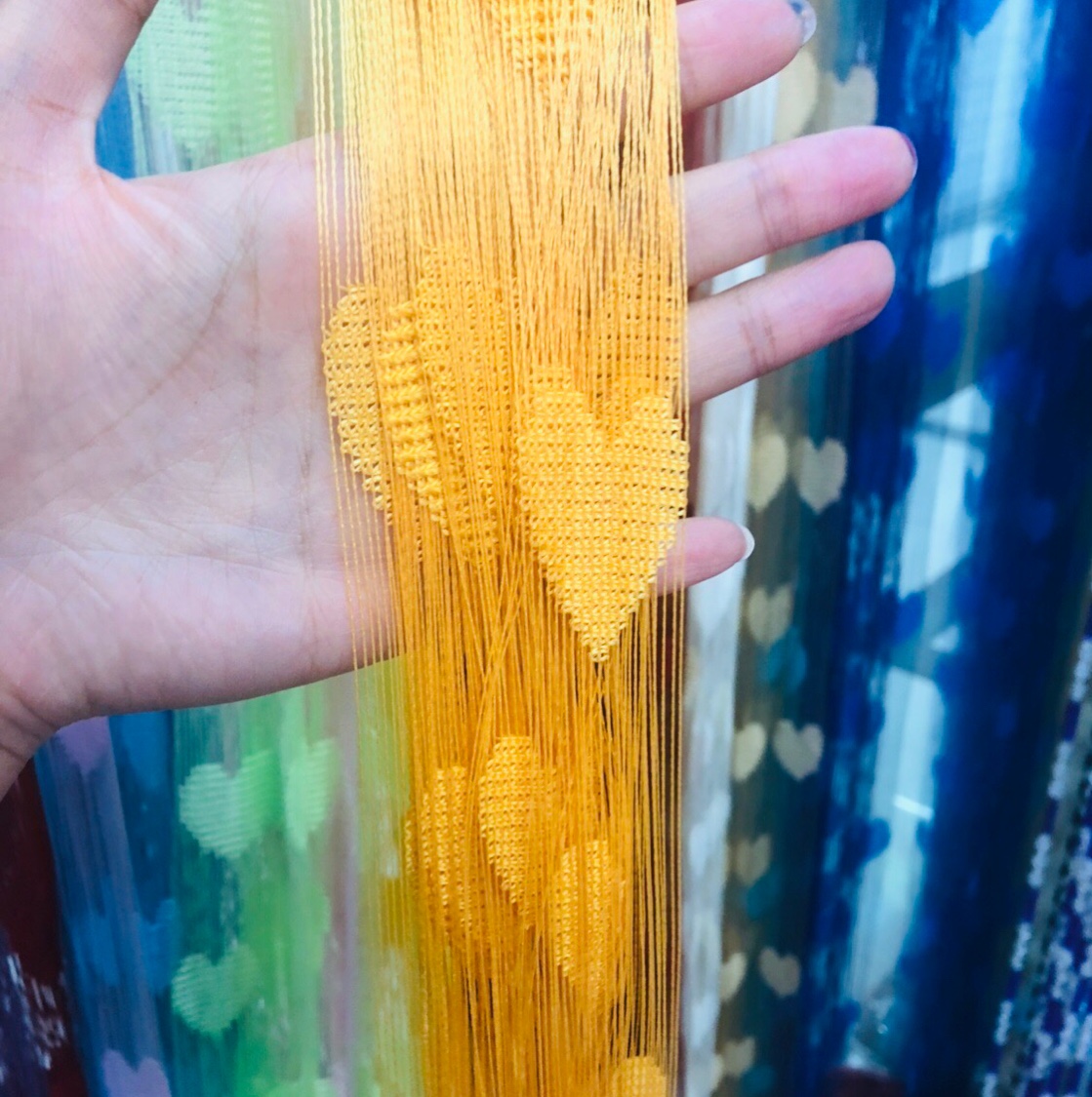 Small love line curtain orange thumbnail