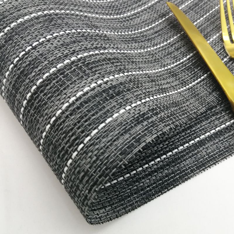 Texlin Woven Placemat Solid Color Striped Pvc Placemat Hotel Thickened Non-Slip Western Placemat Cup Bowl Mat In Stock undefined