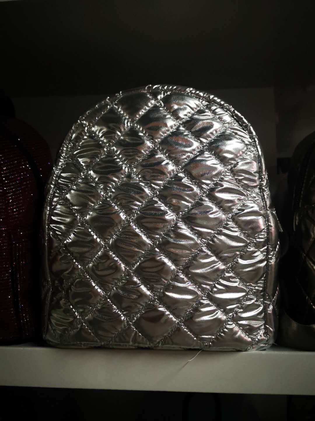 Silver popular schoolbag backpacks details Picture