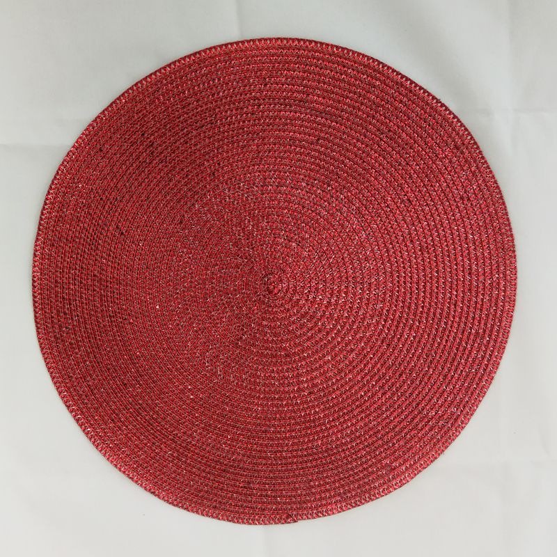 Hot-Selling Environmental Protection Round Pp Gold Wire Woven Placemat Hotel Western Restaurant Thickened Insulation Woven Table Mat Bowl Mat undefined