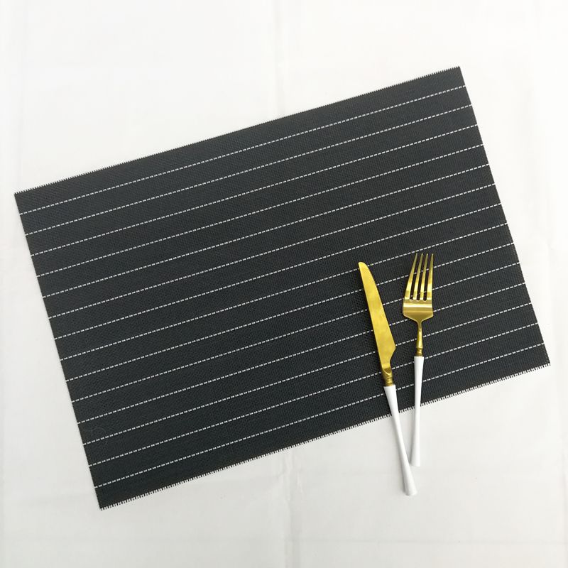 Texlin Woven Placemat Solid Color Striped Pvc Placemat Hotel Thickened Non-Slip Western Placemat Cup Bowl Mat In Stock Application Scenario