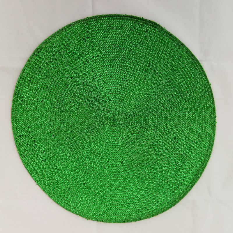 Hot-Selling Environmental Protection Round Pp Gold Wire Woven Placemat Hotel Western Restaurant Thickened Insulation Woven Table Mat Bowl Mat Item Picture