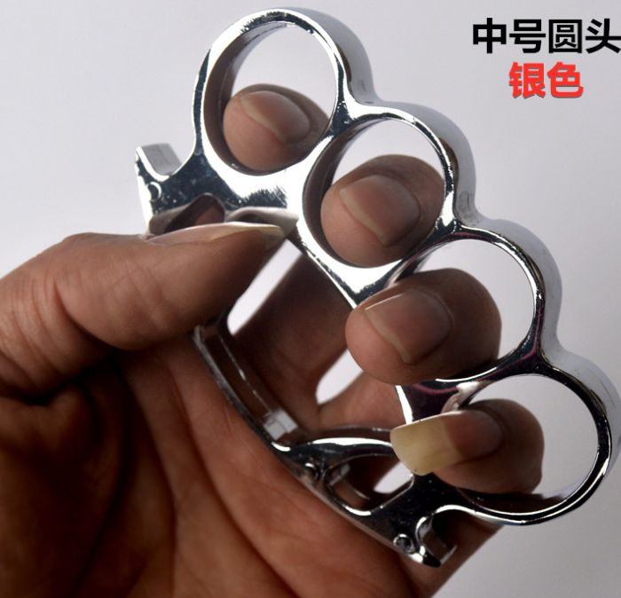 D8合金加厚圆头铁手扣拳扣指虎拳套铁四指合法防身武器