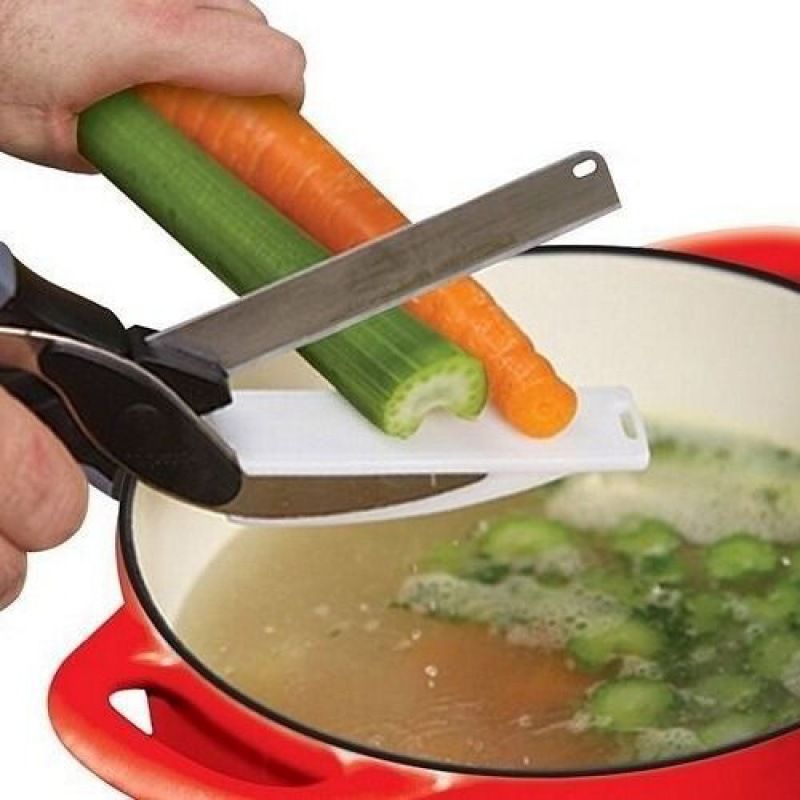  多功能厨房家用切菜器蔬菜二合一切菜刀砧板水果剪免菜板食物剪刀详情图3