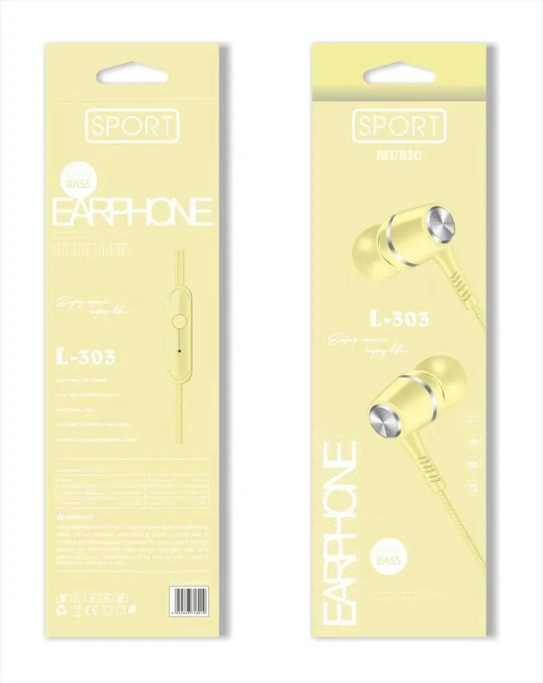 L-303 Sogo headphones, mobile phone headphones, in-ear headsets, earbuds with microphone detail image 4