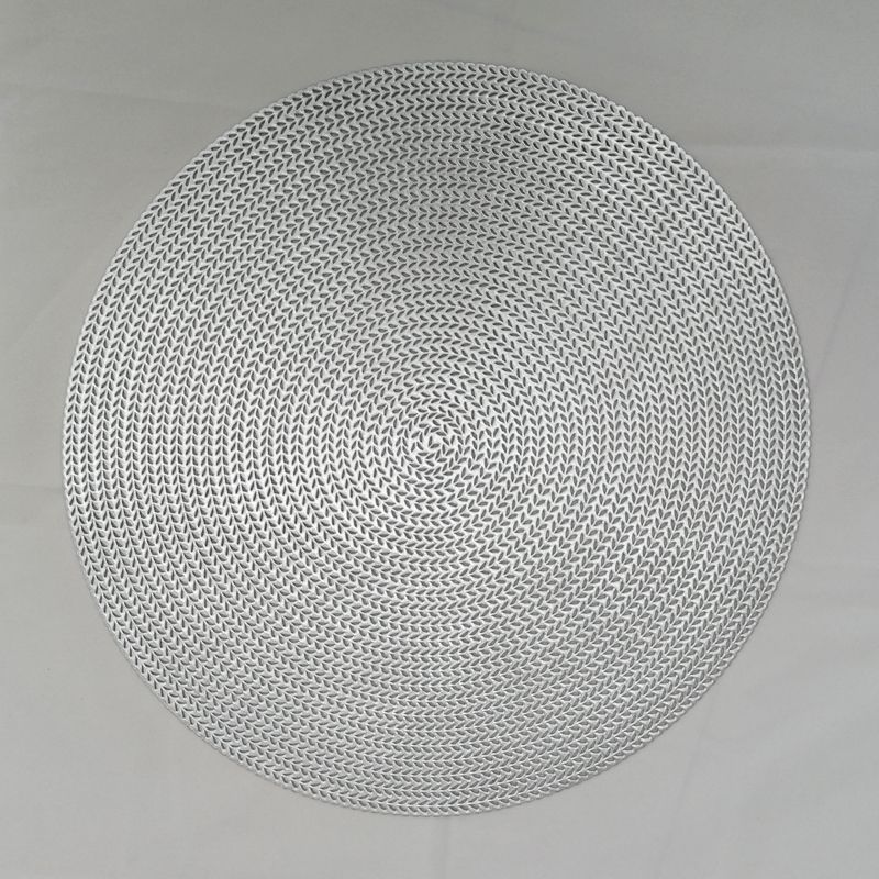 Simple Solid Color European Circular Pvc Hollow Hot Stamping Placemat Hotel Heat Insulation Non-Slip Coffee Coaster Steak Tray Mat undefined