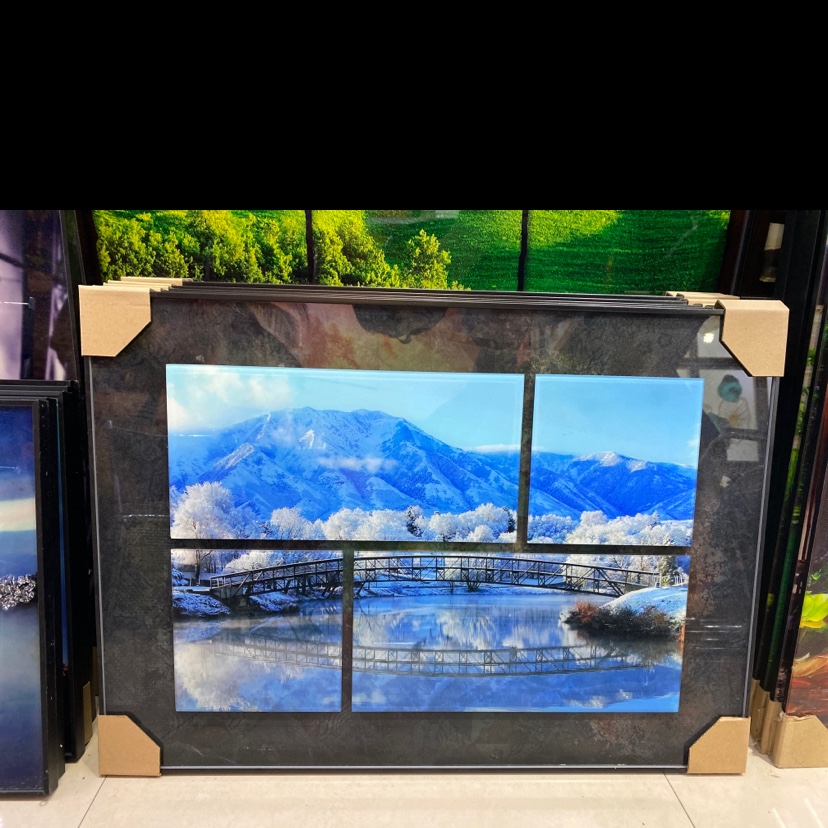 Double Collage Living Room Decorative Painting Landscape Painting New Chinese Hanging Painting Landscape Painting Four Teahouse Sofa Background Wall Painting Ink Painting