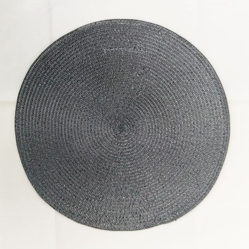 Hot-Selling Environmental Protection Round Pp Gold Wire Woven Placemat Hotel Western Restaurant Thickened Insulation Woven Table Mat Bowl Mat Specification drawing