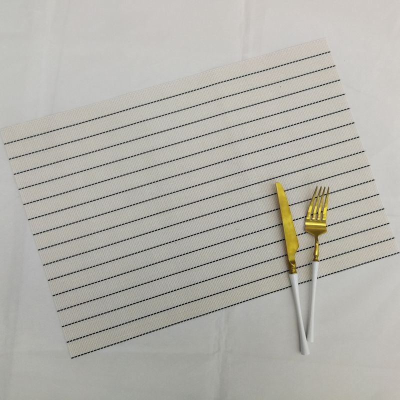 Texlin Woven Placemat Solid Color Striped Pvc Placemat Hotel Thickened Non-Slip Western Placemat Cup Bowl Mat In Stock undefined