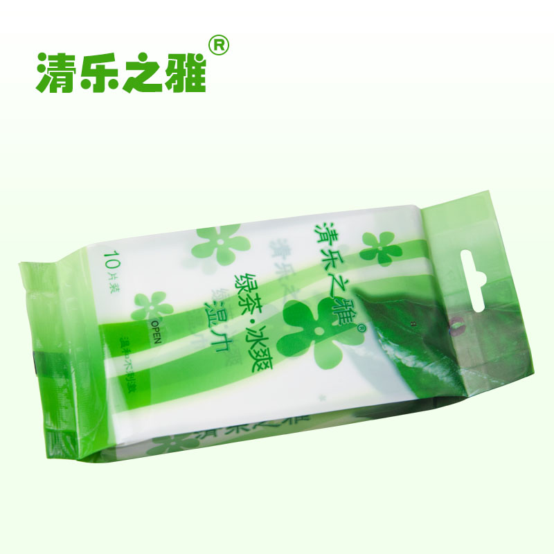 清乐之雅10片独立单片绿茶冰爽湿巾产品图