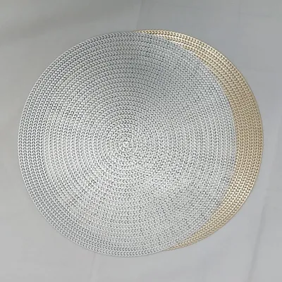 Simple Solid Color European Circular Pvc Hollow Hot Stamping Placemat Hotel Heat Insulation Non-Slip Coffee Coaster Steak Tray Mat