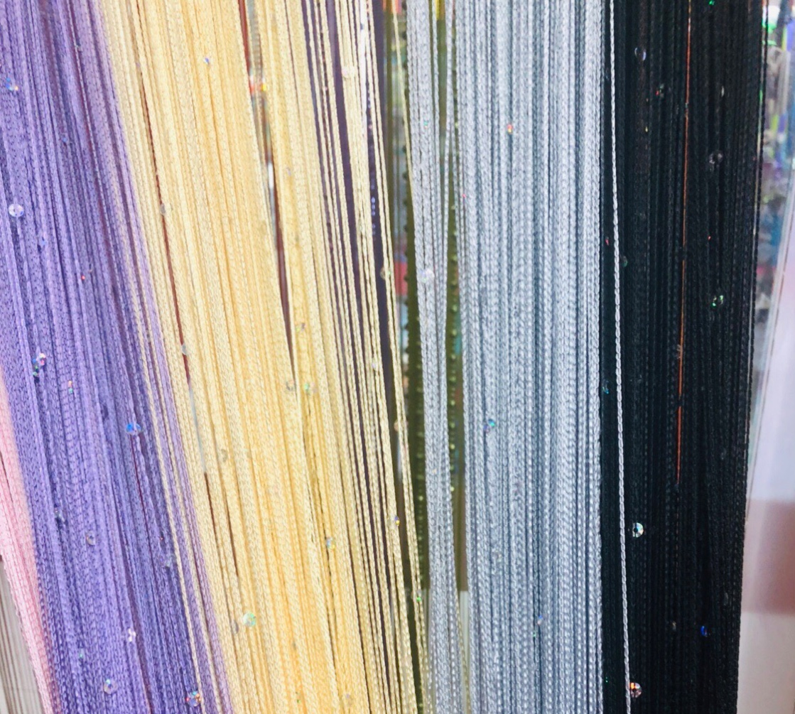 Monochrome sequin cord curtain thumbnail