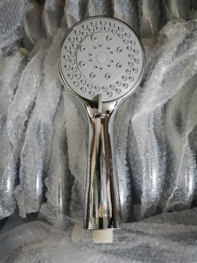 Xiamen multi-functional five-speed handheld shower head, Xiamen shower head, circular electroplated shower head Specification image