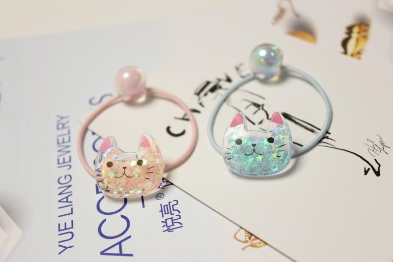 Korean version cute mini cat series headband cartoon animal-shaped hair band acrylic rubber band in stock detail image 4