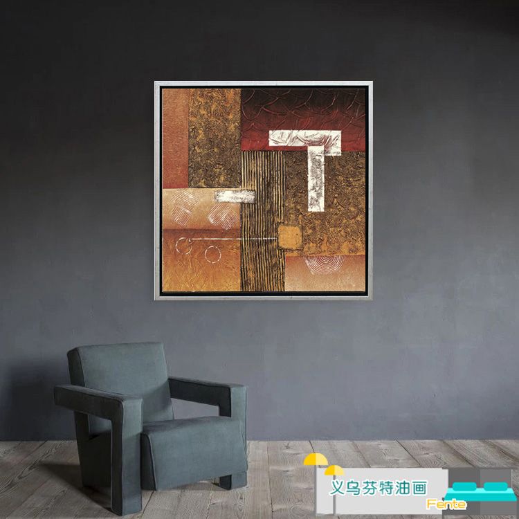 Yiwu Fente handicraft 100*100 cm purely hand-painted oil painting abstract decorative painting thumbnail