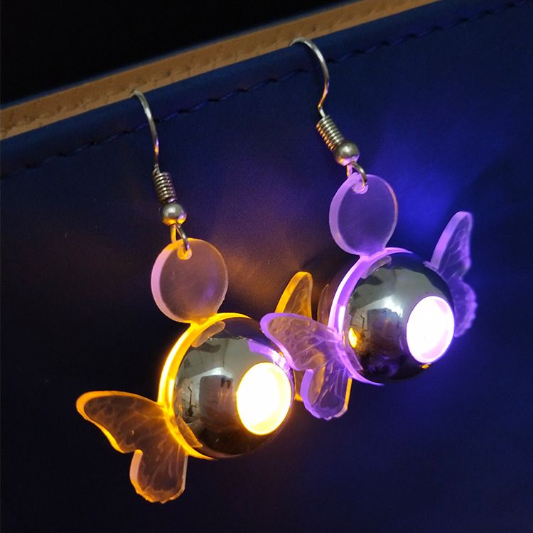 新款发光耳钉 耳环 LED发光甜美耳钻 派对酒吧演唱会创意新品详情图5