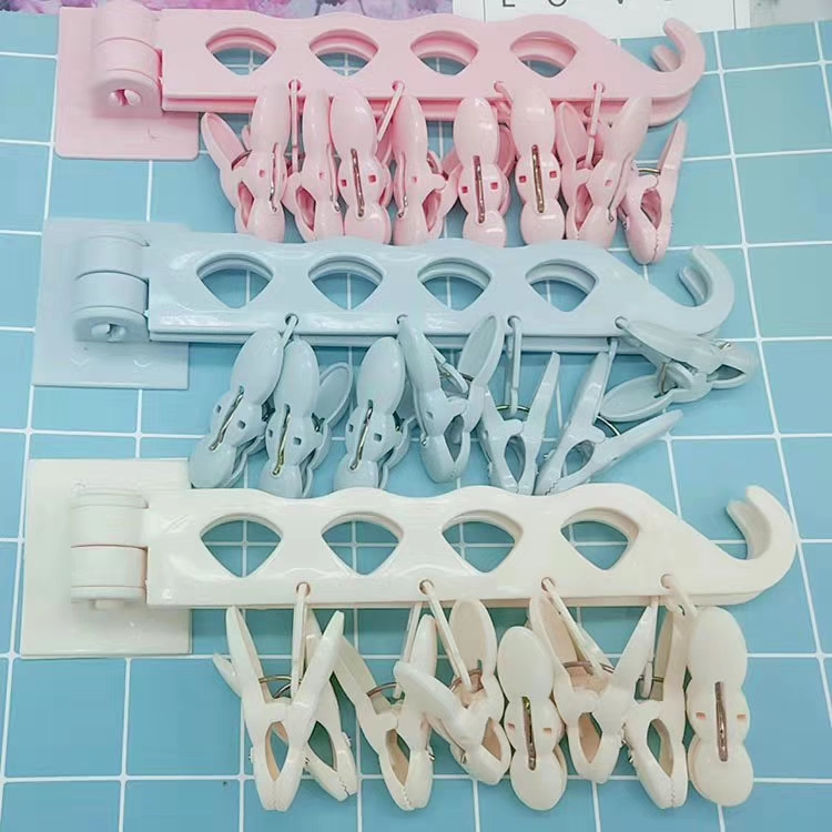 Sticky multi-functional hanger drying sock clip Household plastic sock rack children windproof inner hanger drying rack Application Scenario