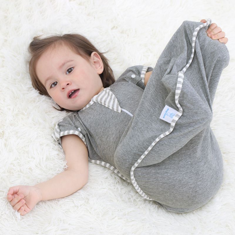 Baby cotton Stretch swaddling bag Sleeping bag with removable sleeve Four seasons Baby anti-jump swaddling bag details Picture