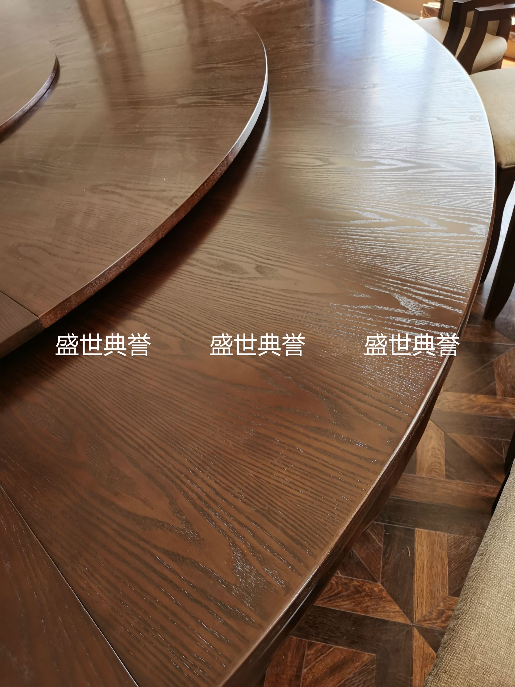 上海度假酒店餐桌椅定做饭店豪华包厢实木电动餐桌会所新中式圆桌详情图17