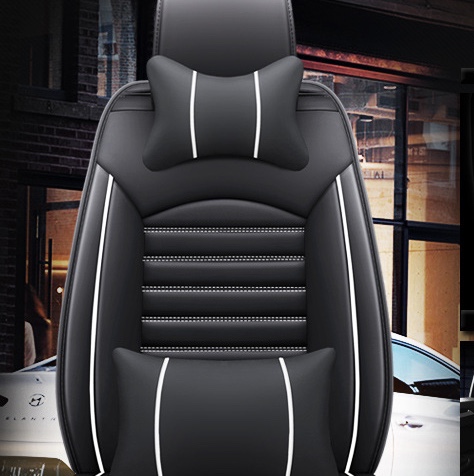 Factory direct sales of 360-degree fully enclosed car seat cushions, all-season universal, wear-resistant and dirt-resistant leather car seat covers in black and white
